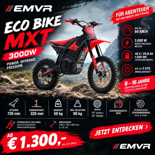 E-Cross Bike MXT 3000W 48V 20,8Ah 14/12"
